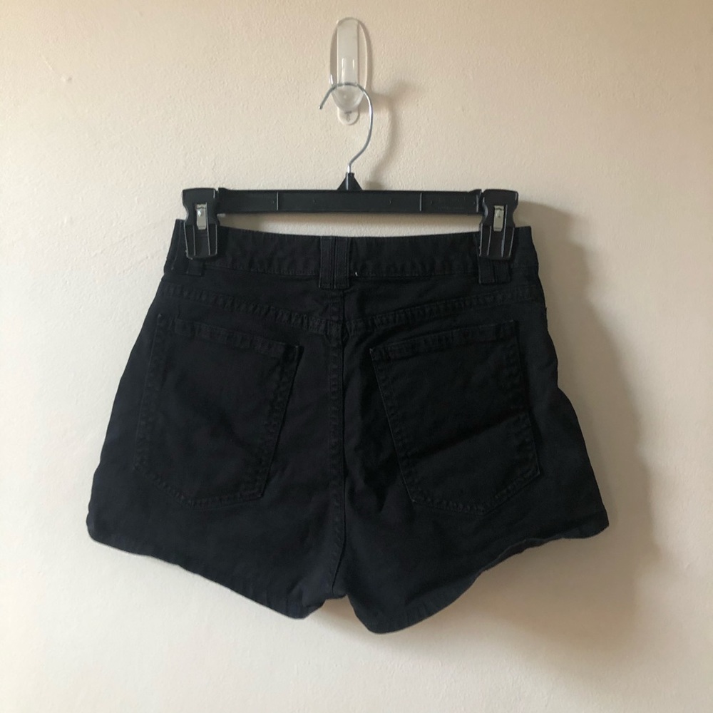 American Apparel Black Side Zip Shorts - Picture 2 of 4